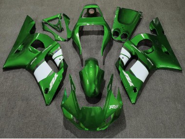Verde Intenso & Blanco 98-02 Yamaha R6 Carenado