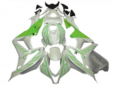 Verde Lima Llama Sobre Blanco 07-08 Honda CBR600RR Carenado