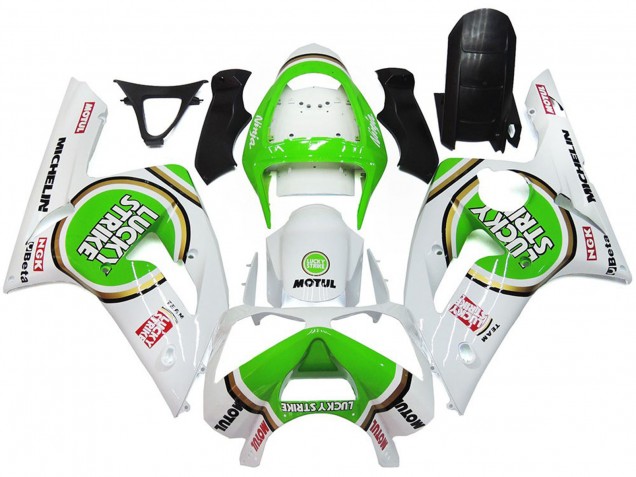 Verde Lucky Strike Brillo 03-04 Kawasaki ZX6R Carenado Verde Lucky Strike Brillo 03-04 Kawasaki ZX6R Carenado