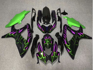 Verde & Magenta Llama 08-10 Suzuki GSXR 600-750 Carenado