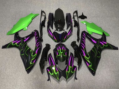 Verde & Magenta Llama 08-10 Suzuki GSXR 600-750 Carenado