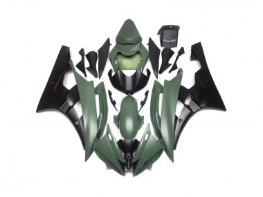 Verde Mate & Negro Personalizados 06-07 Yamaha R6 Carenado