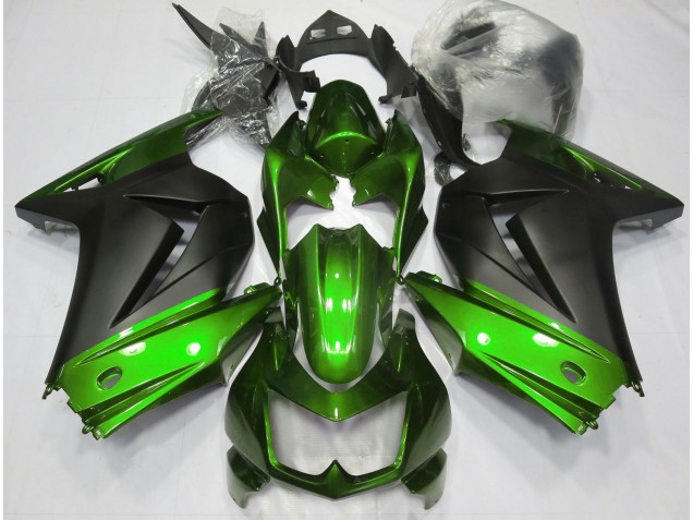 Verde & Negro Mate 08-12 Kawasaki Ninja 250 Carenado