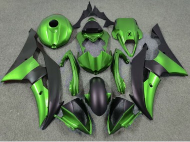 Verde & Negro Mate 08-16 Yamaha R6 Carenado
