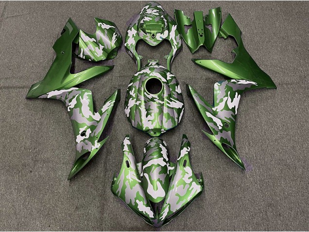 Verde Oscuro Camuflaje 04-06 Yamaha R1 Carenado Verde Oscuro Camuflaje 04-06 Yamaha R1 Carenado