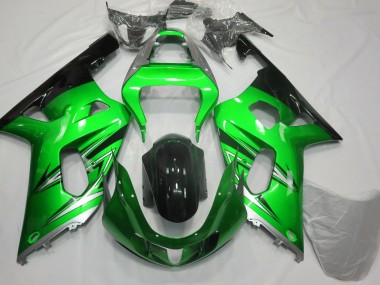 Verde & Plata 01-03 Suzuki GSXR 600-750 Carenado