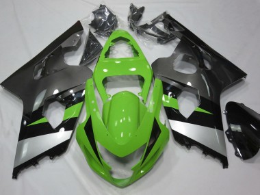 Verde & Plata 04-05 Suzuki GSXR 600-750 Carenado