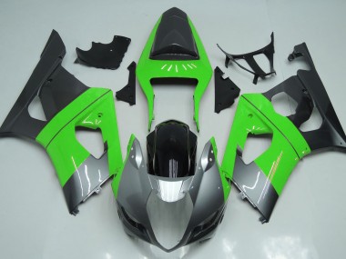 Verde Plata & Negro 03-04 Suzuki GSXR 1000 Carenado