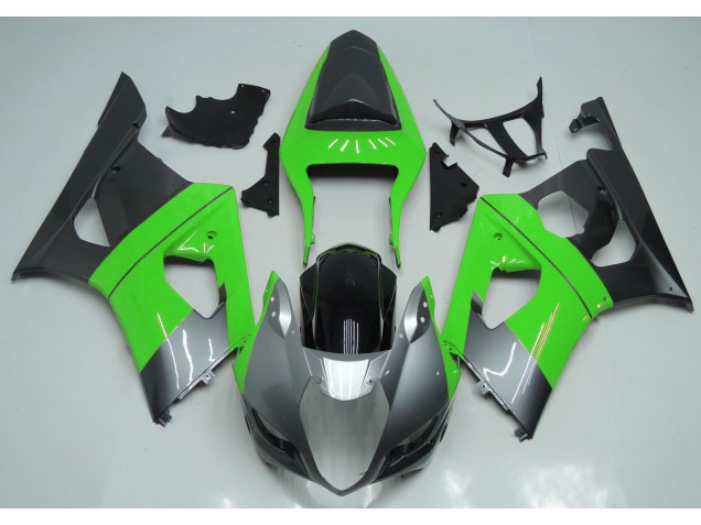 Verde Plata & Negro 03-04 Suzuki GSXR 1000 Carenado