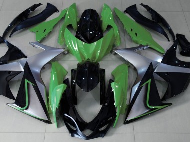 Verde Plata & Negro 09-16 Suzuki GSXR 1000 Carenado