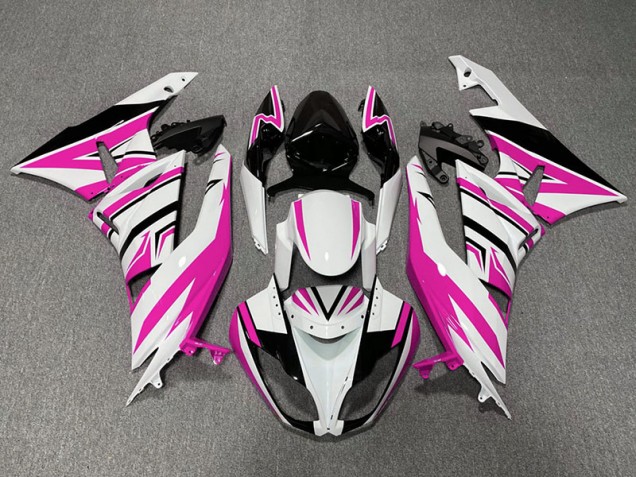 Zag Rosa Blanco & Negro 09-12 Kawasaki ZX6R Carenado Zag Rosa Blanco & Negro 09-12 Kawasaki ZX6R Carenado